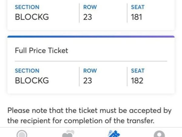 Peter Kay live x2 for sale Ticketes