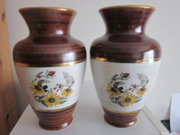 Vintage Pair of Ceramic German Vases 150-20