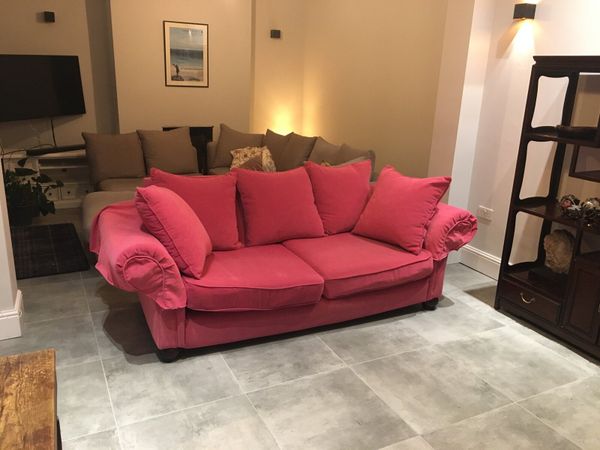 3 Seater Pink Sofa