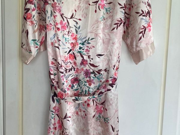 Long Satin Floral Dressing gown