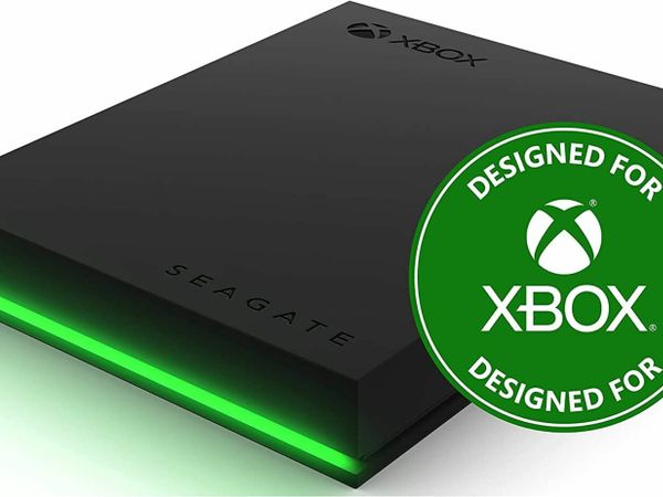 Seagate Game Drive for Xbox, 2TB, External Hard Drive Portable, USB 3.2 Gen 1, Black with built-in green LED bar