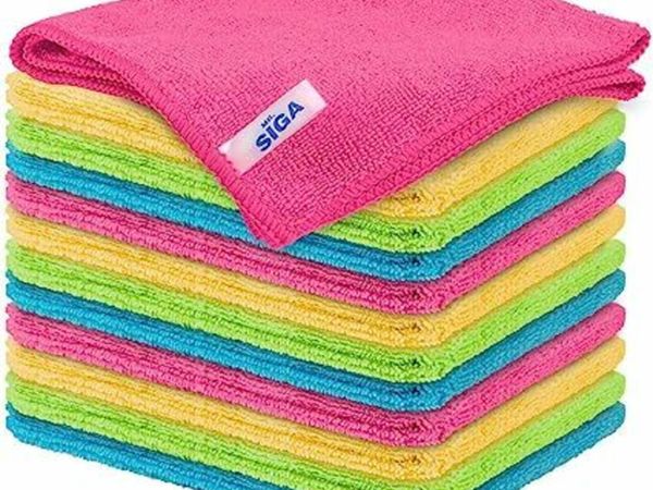 Microfiber Cleaning Cloth,Pack of 12, Size:32 X 32 Cm