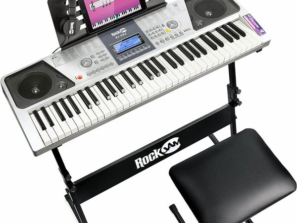 RockJam 61 Key Keyboard Piano Kit with Digital Piano Bench