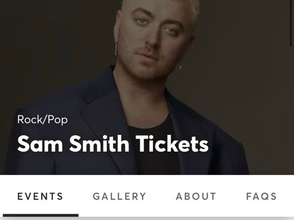 STANDING SAM SMITH TICKET €50 BOUGHT FOR €72