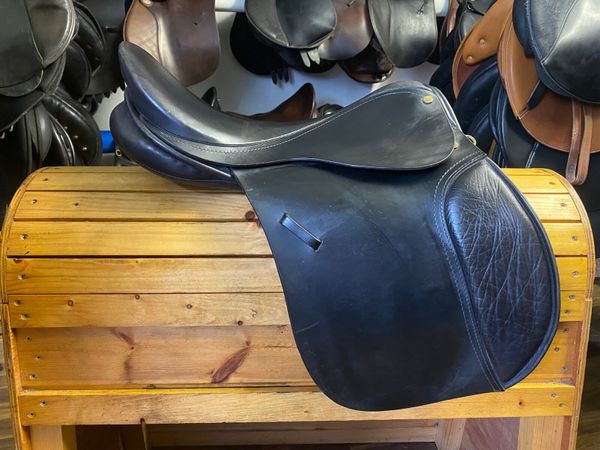 Tower farm 17” wide black Leather saddle