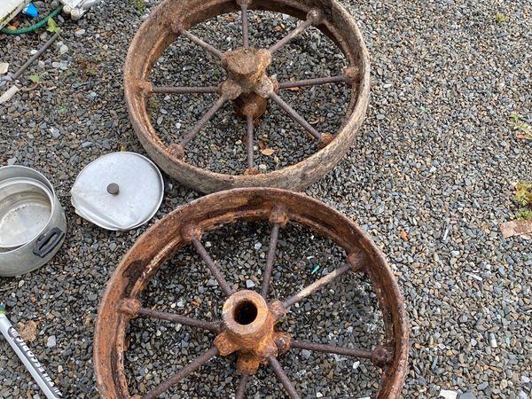 Antique farm machine wheels