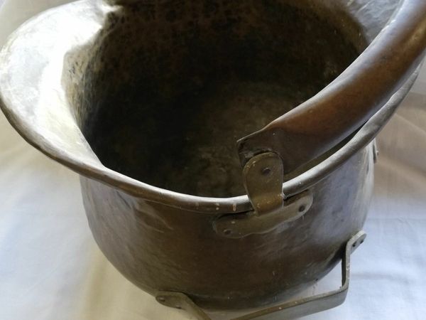 Vintage brass coal bucket