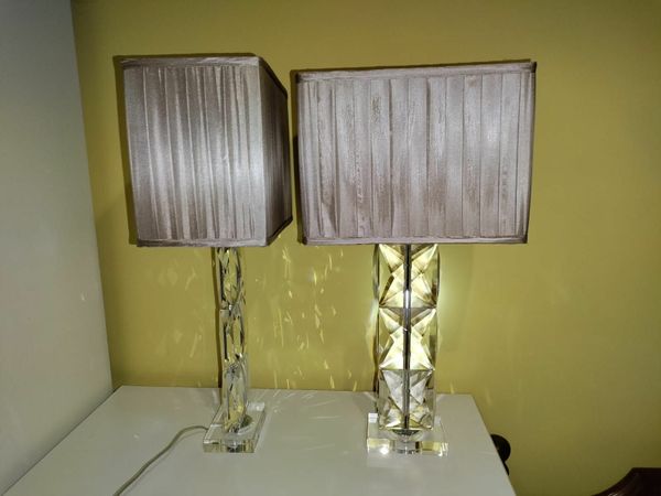 Table lamps - crystal glass and silk