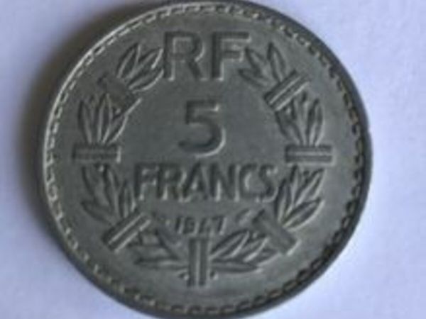 Post World War 2 French aluminium coin - 5 Francs 1947