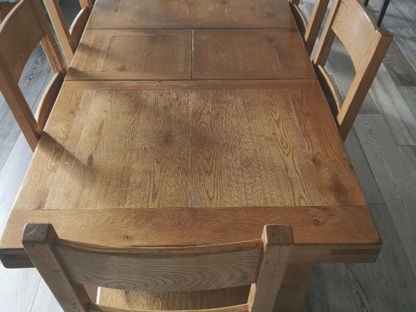 Solid Oak Extending Dining Table & 6 Chairs