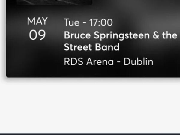 Two single tickets for Bruce Springsteen