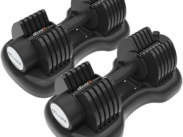 ATIVAFIT Adjustable Dumbbell Perfect for Bodybuilding Fitness Weight 20x2Kg