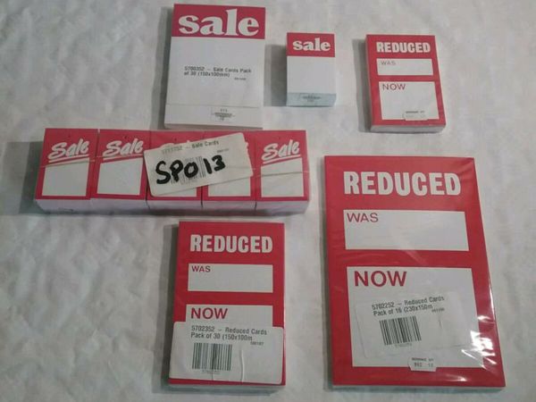 SALE CARDS/SALE POSTERS