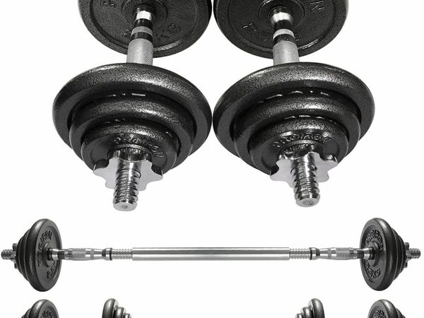 Dumbbell Set Hand Weight with Solid Dumbbell Handles Changed into Barbell Handily Perfect for Bodybuilding Fitness Weight Lifting Training Home Gym
