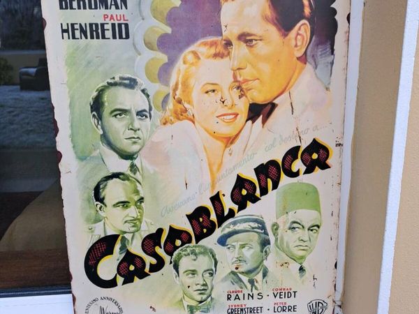 Large Casablanca move metal sign