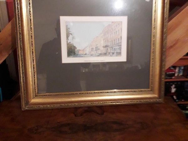 Vintage Gilt Framed Picture Print Merrion Square Dublin