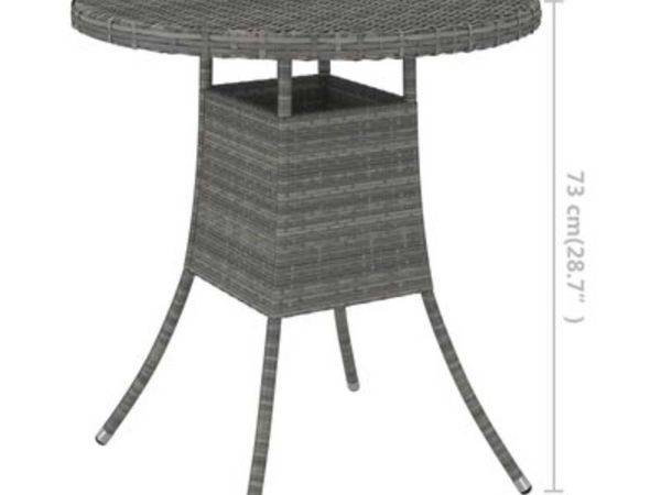 vidaXL Garden Table Grey 70x70x73 cm Poly Rattan