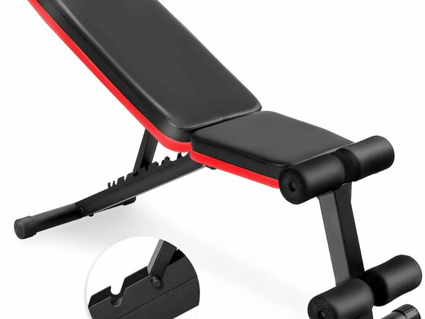 FOLDING WEIGHT BENCH MULTIFUNCTION ADJUSTABLE RECLINER BENCH SIT-UP AB ABS HOME OFFICE, 7 POSITION ADJUSTABLE BACKREST, UNISEX-ADULT