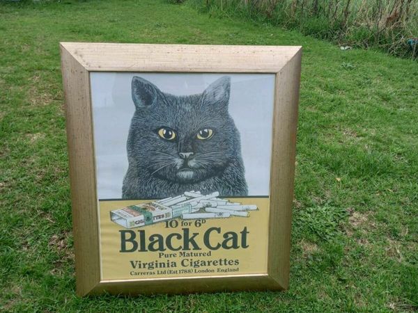 Black Cat Cigs Framed Ad