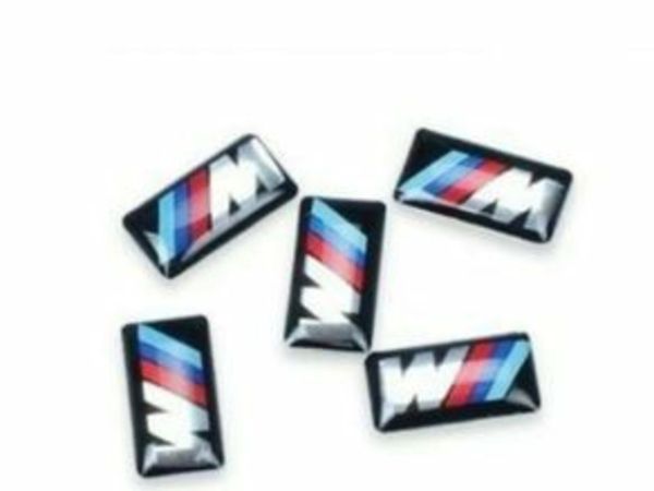 5PCS BMW M Sport Wheel Alloy Badge 3D Emblem Sticker Wheel Decal - 17mm x 9mm