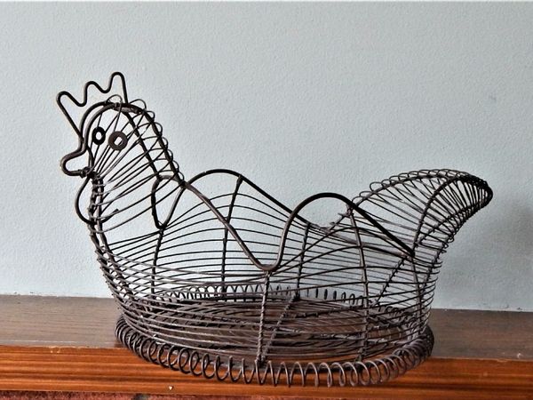 Handmade metal egg basket