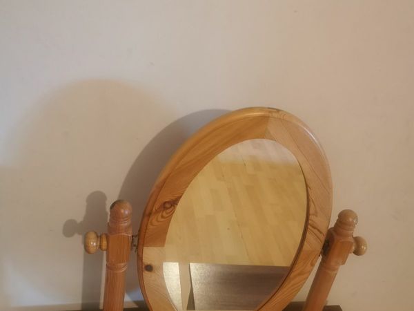 Pine antique dressing table/makeup mirror