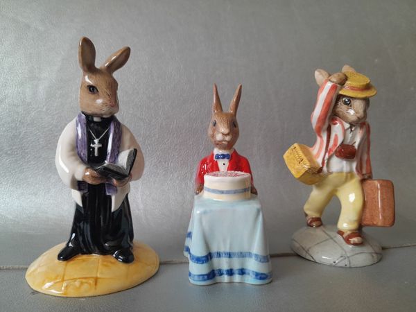 3 Royal Doulton Bunnykins figurines.