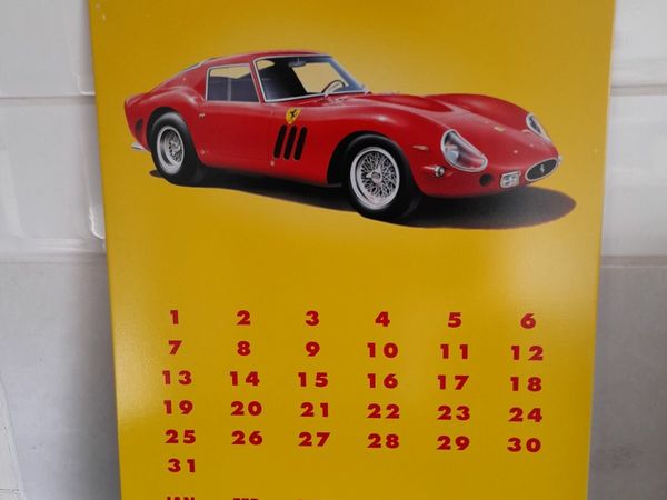 Ferrari metal calendar sign