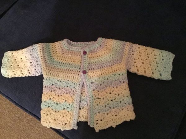 Handmade Baby Crochet Cardigan - Age 0-3 months