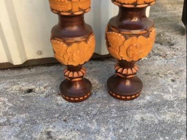 Hand carved vases