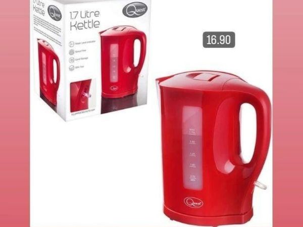 Red or White Cordless Jug Kettles 1.7 L ,16.90