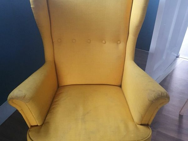 Yellow ikea stradmon chair