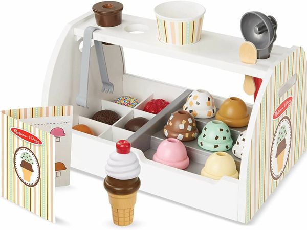 Melissa & Doug Wooden Ice Cream Set, Ice Cream Toy for Girls and Boys Age 3+