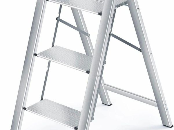 Kingrack 3 Step Ladder, Silver