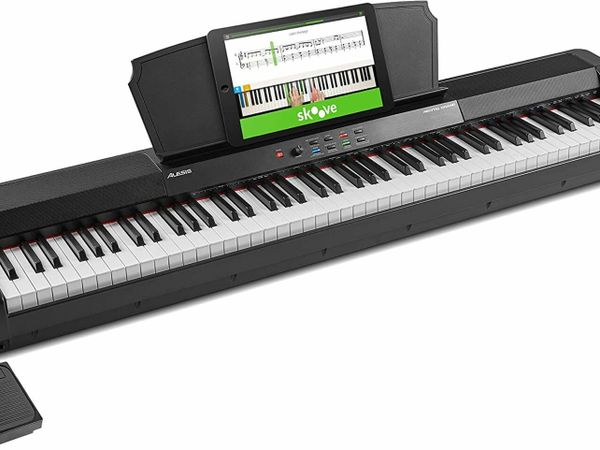Alesis Recital Grand 88 Key Digital Piano Keyboard with Weighted Keys