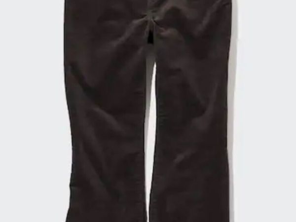 UniQlo Dark Grey Corduroy Slim Flared Trousers