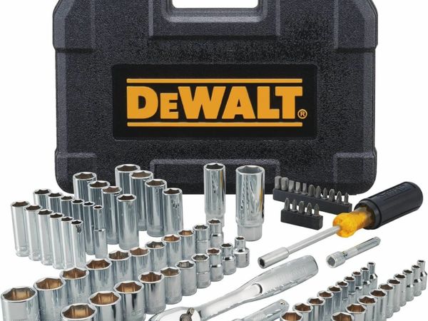 DEWALT Mechanic Tool Set, Includes Ratchets, Drill Bits and Anti-Slip Screwdriver, 84 Piece (DWMT81531)