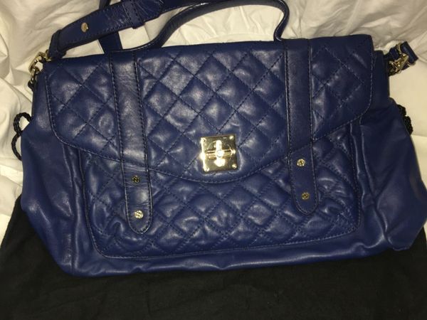 DKNY Genuine Blue Quilted  Leather Handbag