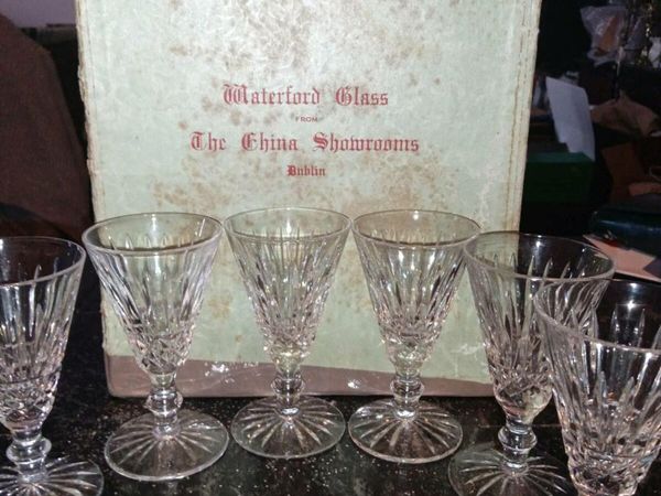 6 Waterford crystal glasses in original box