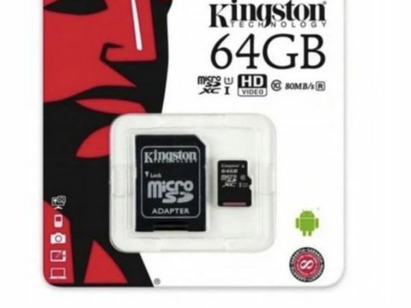 Genuine Kingston Micro Sd 64gb Memory Card Hc Class 10 New 98mb/s Card adadapter