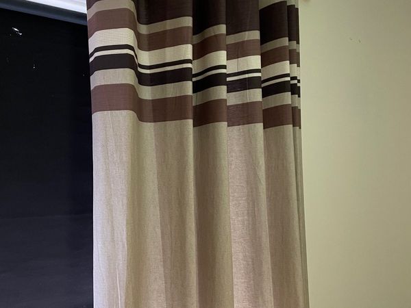 Curtains - brown & cream