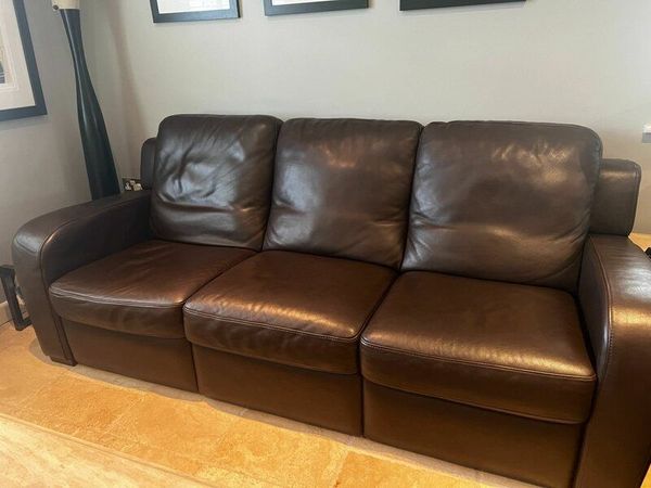 Leather Couch 3,2,1, with Recliners
