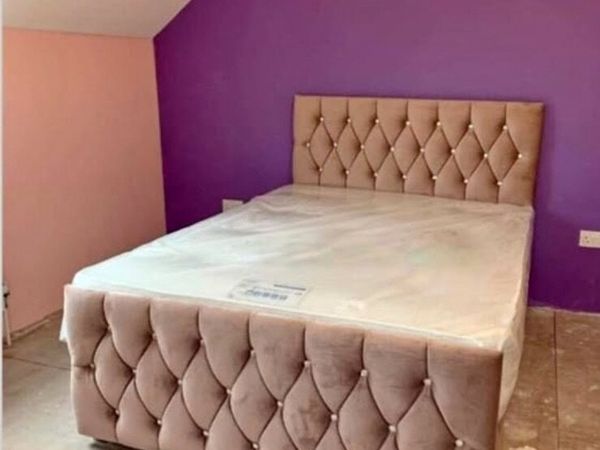 Crushed velvet double bed