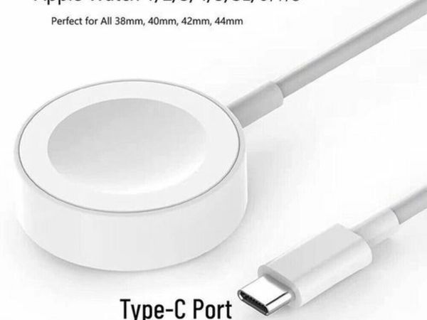 Magnetic USB-C Type C Charging Cable For Apple Watch 8 7 6 5 4 3 2 1 SE 44, 40mm