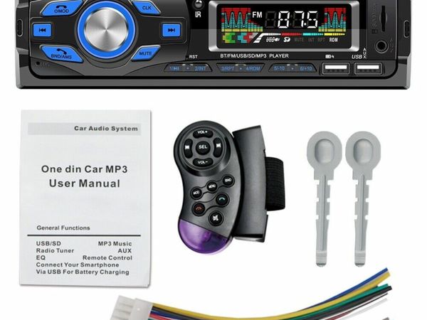 1 Din Car Stereo Radio MP3 Player Bluetooth FM/USB/AUX Ai Vioce Assistant Memory