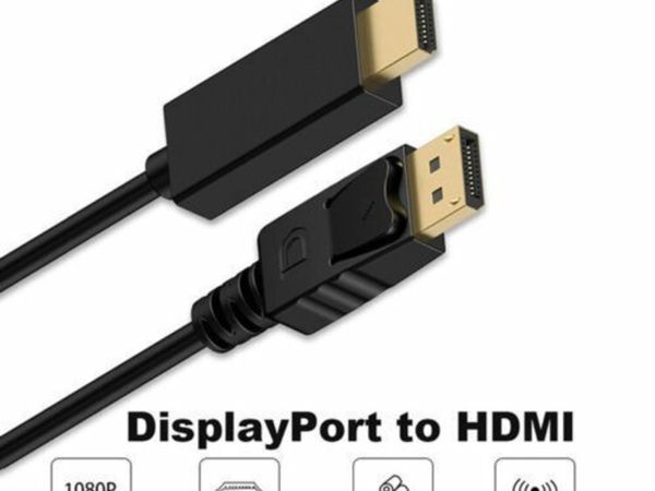 1.8M Display Port To HDMI Cable Converter LaptopsPcs Compatible Dell