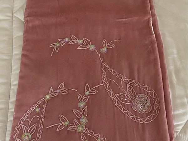 Pink Velvet wrap/shawl with embellishing