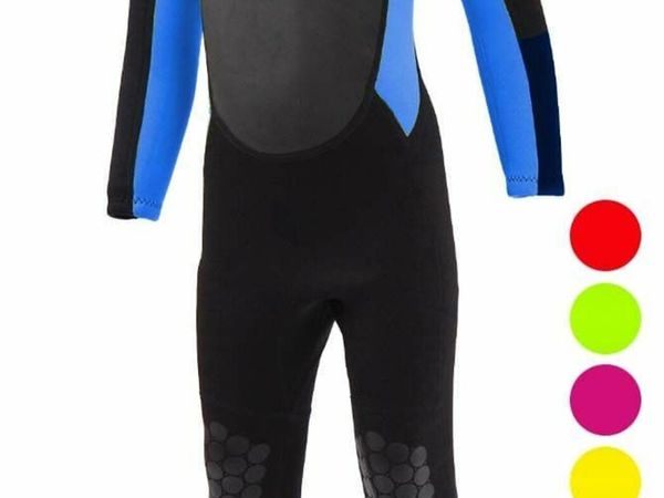 New unused Junior 2.5mm wetsuits, ages 9 to 15