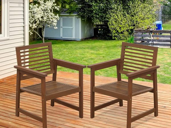 Tioman Patio Chairs, Natural, 2 Set. one size