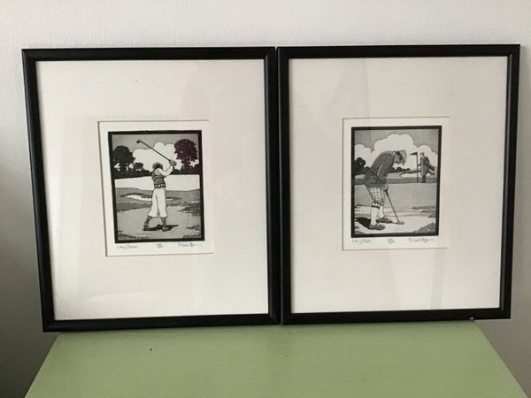Pair of Limited Edition Golf Prints -Signed